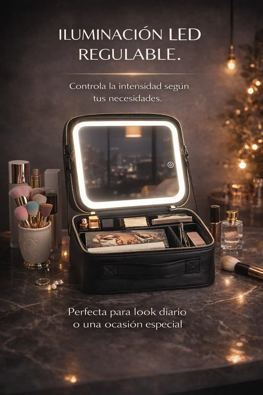 COSMESTIQUERA CON ESPEJO LED